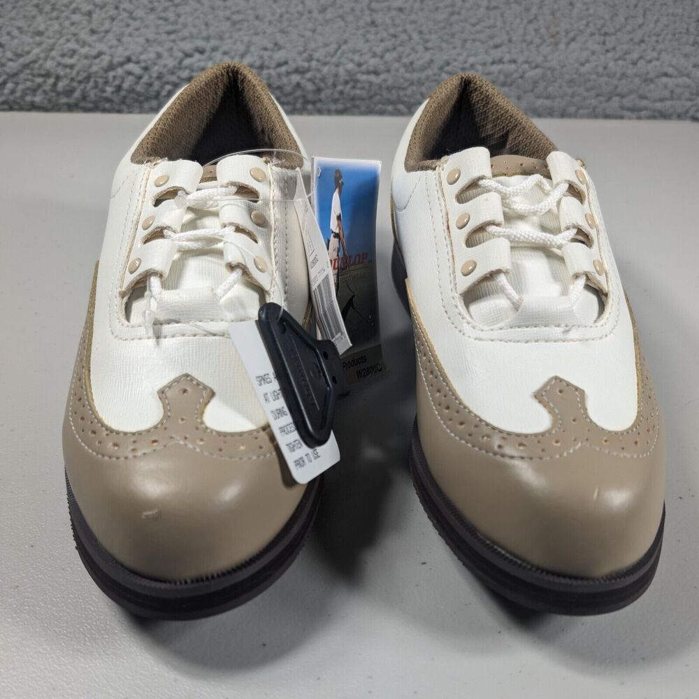 Dunlop Golf Shoes Womens Size 6.5 Brown White Oxford Leather Shoes NWT W2800C